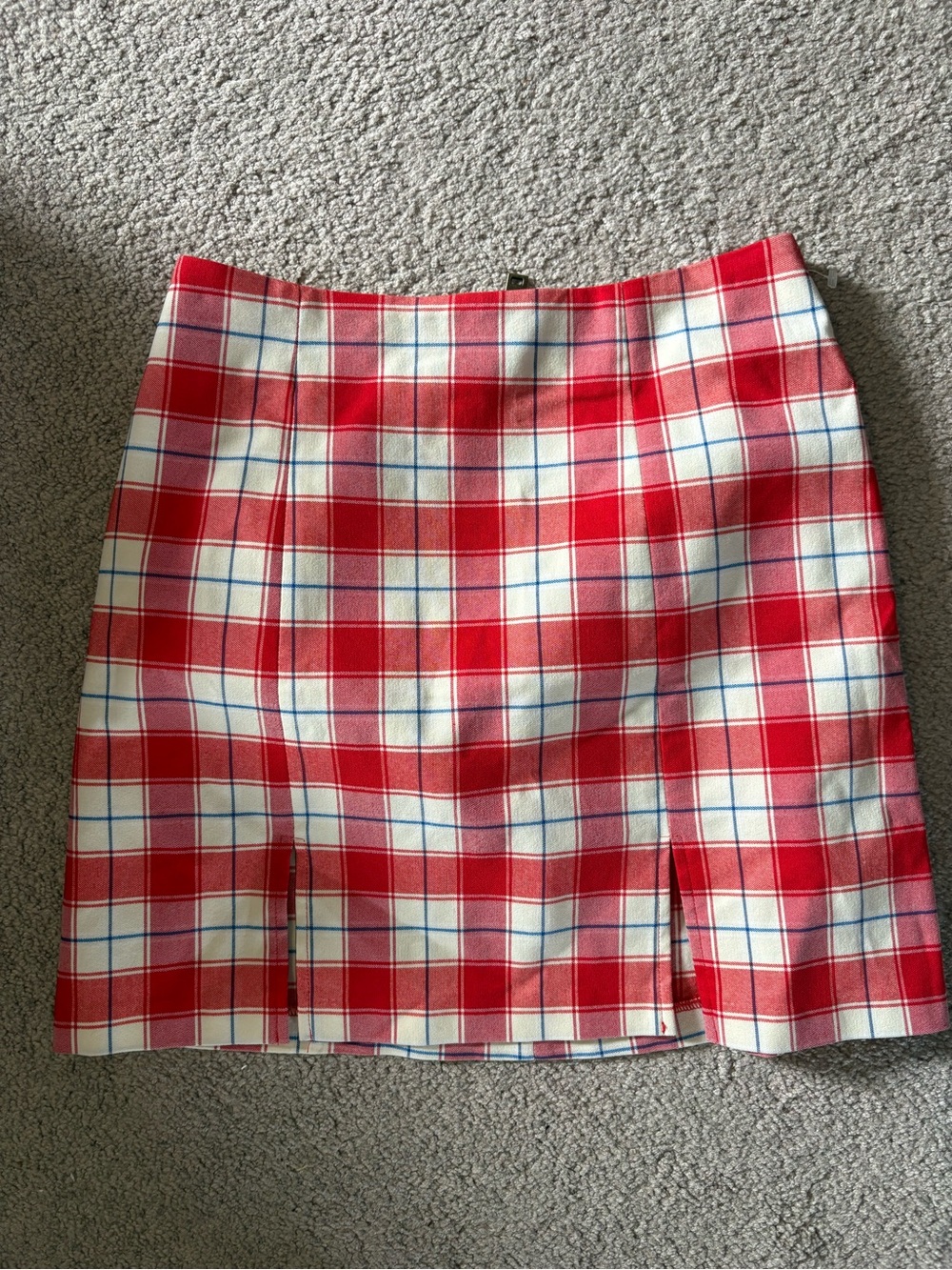 Urban Outfitters Red and White Plaid Women's Mini Skirt